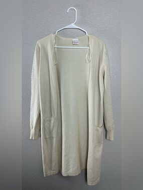 Luna Cream Knit long lace sleeve  Cardigan Size L